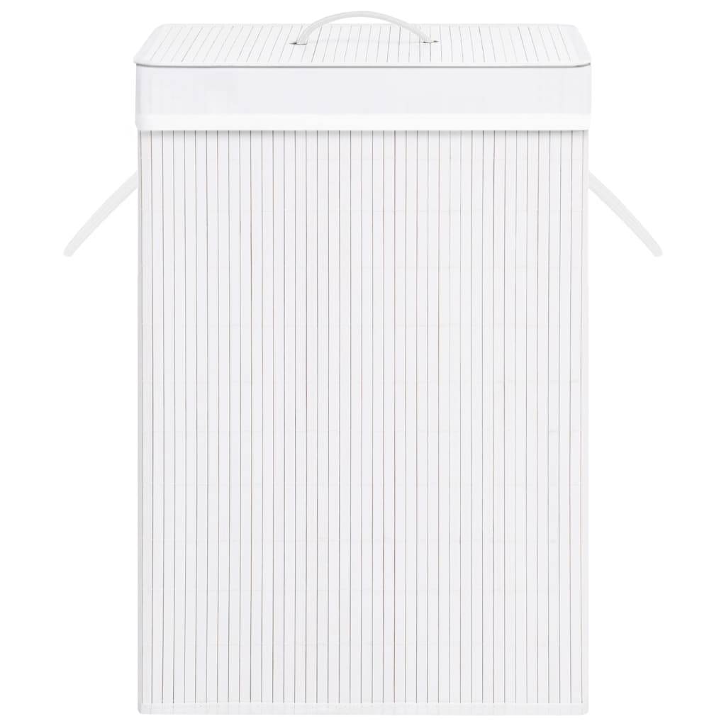 vidaXL Bambus-Wäschekorb mit 1 Fach Weiß
