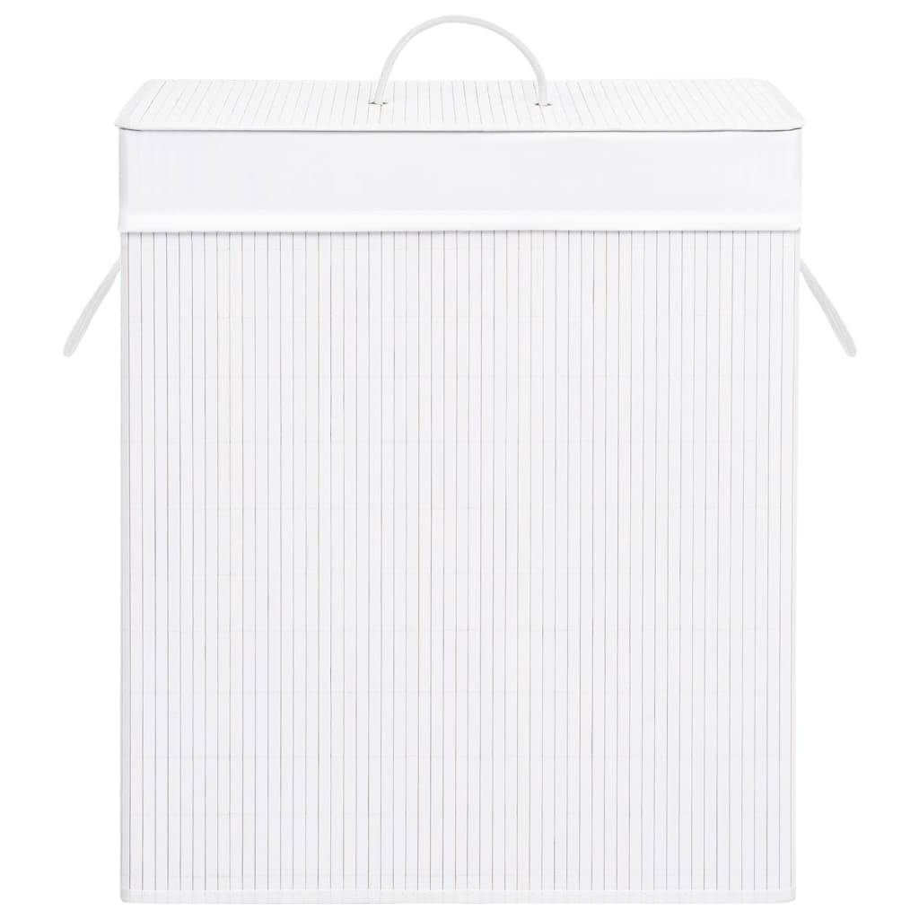 vidaXL Bambus-Wäschekorb mit 1 Fach Weiß 83 L