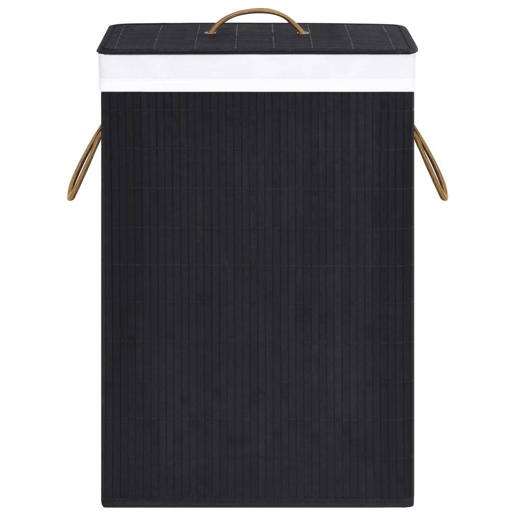 vidaXL Bambus-Wäschekorb mit 1 Fach Schwarz