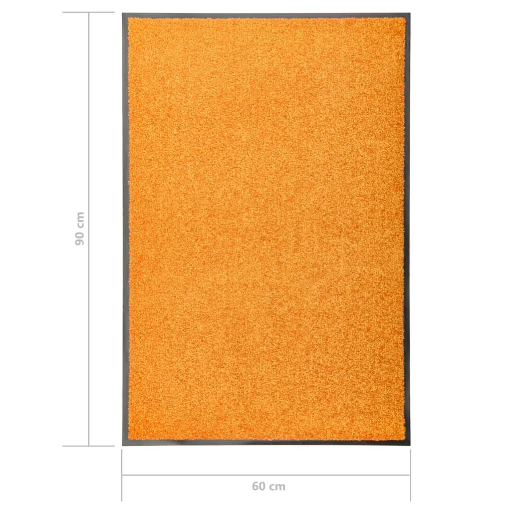 vidaXL Fußmatte Waschbar Orange 60x90 cm