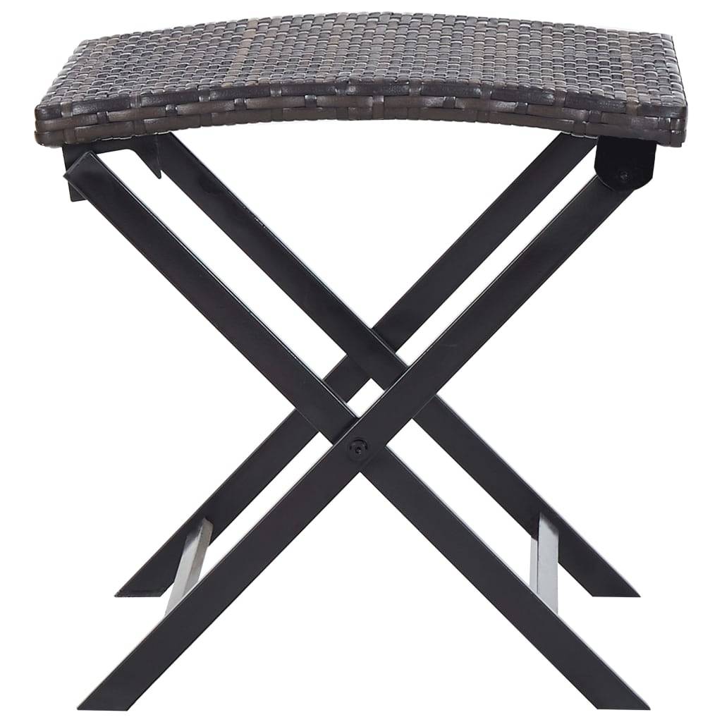 vidaXL Klapphocker Poly Rattan Braun