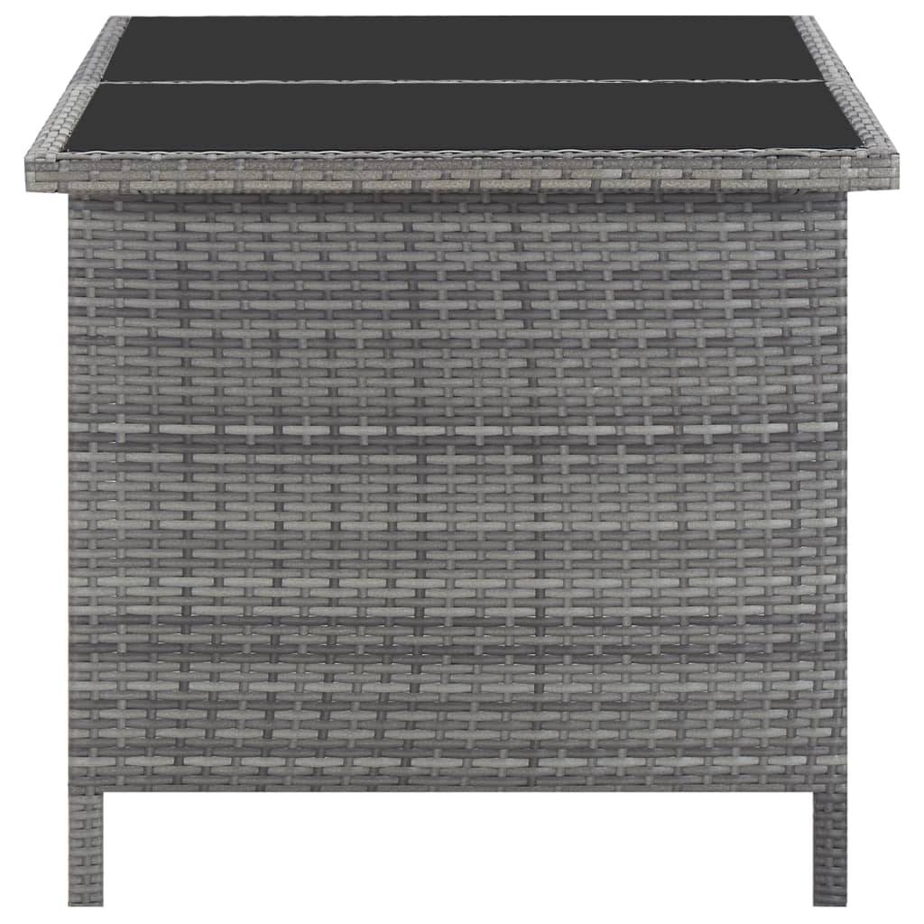 vidaXL 5-tlg. Garten-Essgruppe mit Auflagen Poly Rattan Grau