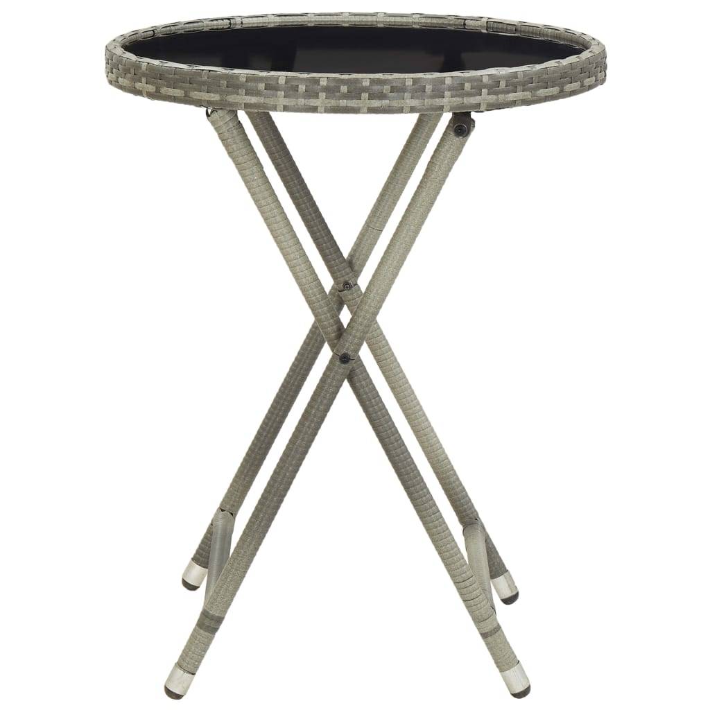 vidaXL 3-tlg. Bistro-Set Poly Rattan und Glas Grau