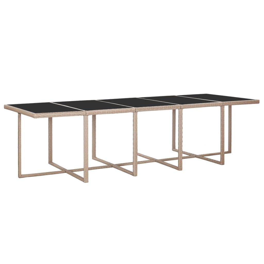 vidaXL 15-tlg. Garten-Essgruppe mit Auflagen Poly Rattan Beige