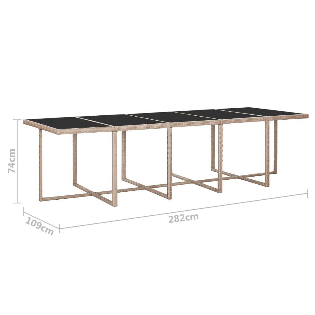 vidaXL 15-tlg. Garten-Essgruppe mit Auflagen Poly Rattan Beige