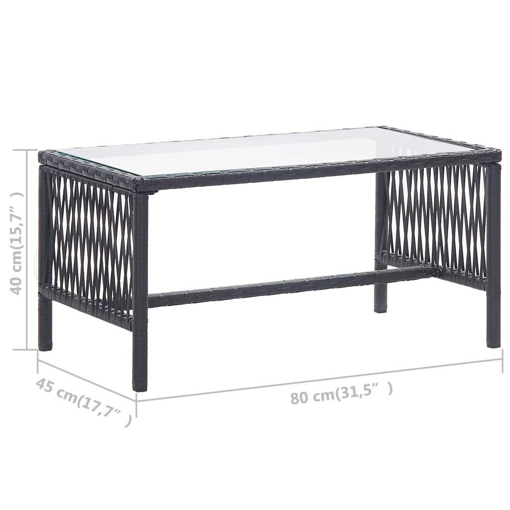 vidaXL 4-tlg. Garten-Lounge-Set mit Auflage Poly Rattan Schwarz