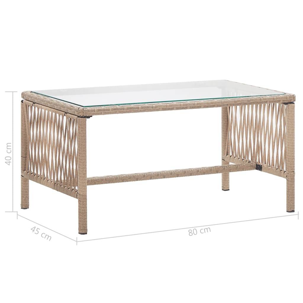 vidaXL 4-tlg. Garten-Lounge-Set mit Auflage Poly Rattan Beige