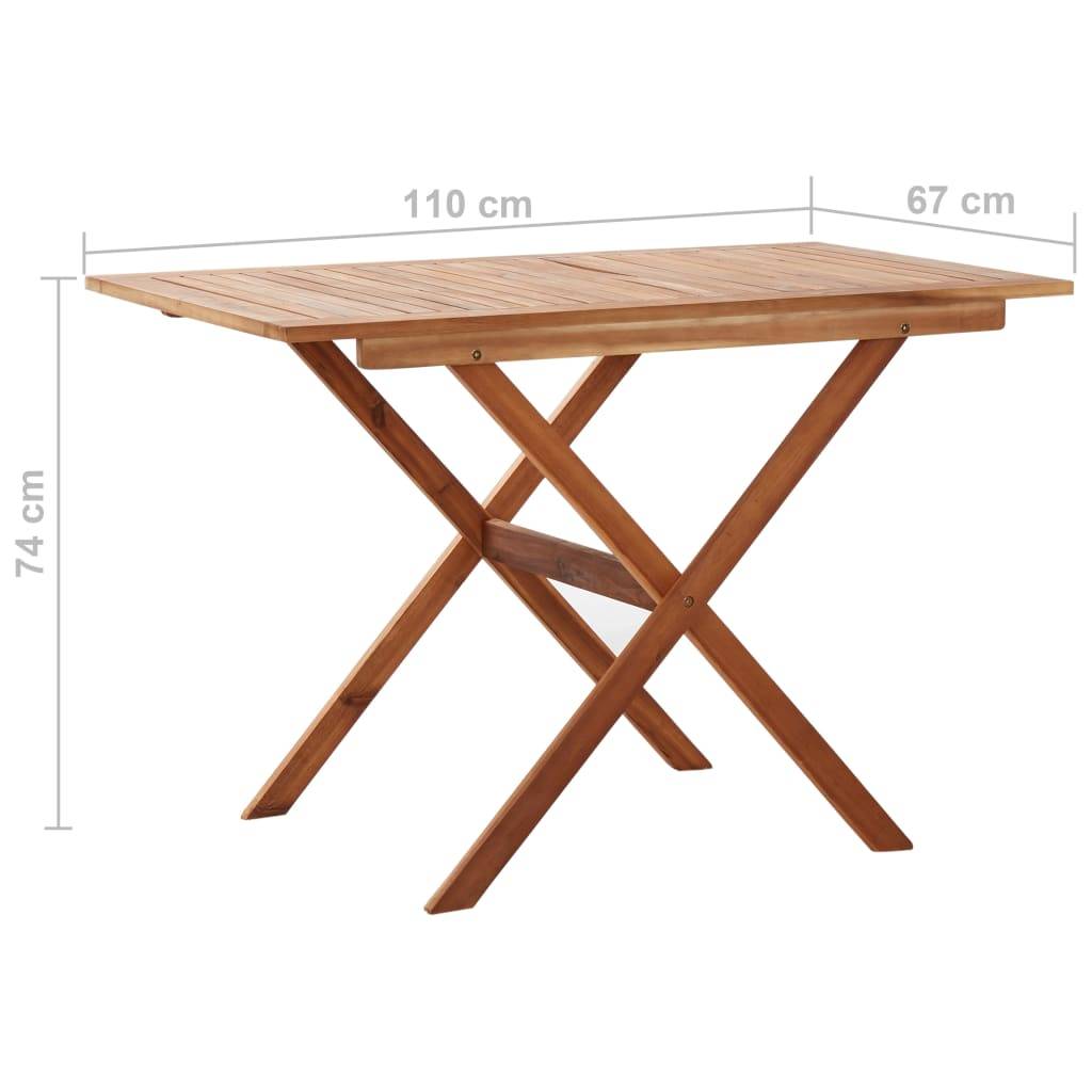 vidaXL Gartentisch 110x67x74 cm Massivholz Akazie