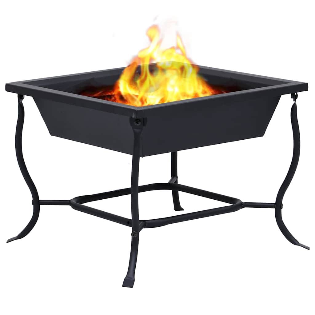 vidaXL Feuerstelle Schwarz 42x42x45 cm Stahl