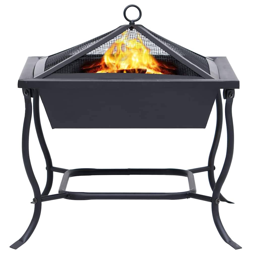 vidaXL Feuerstelle Schwarz 42x42x45 cm Stahl