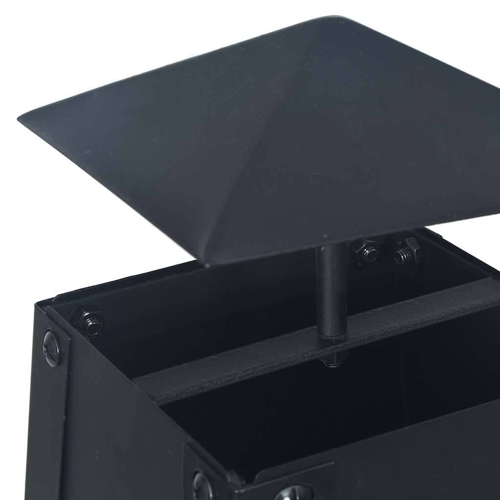 vidaXL Feuerstelle Schwarz 35×35×99 cm Stahl