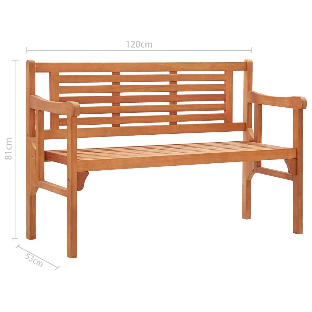 vidaXL Gartenbank Klappbar 120 cm Massivholz Eukalyptus