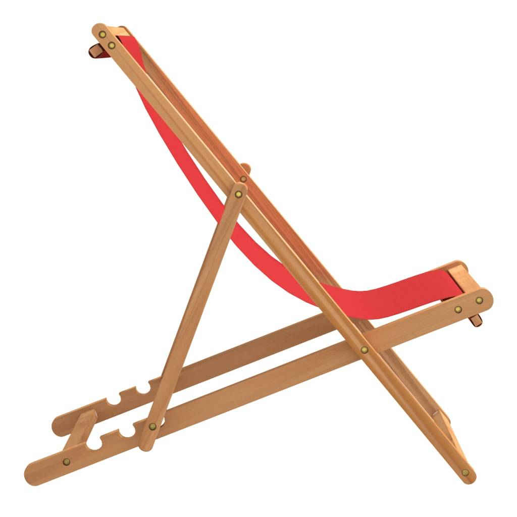 vidaXL Strandstuhl Klappbar Massivholz Teak Rot