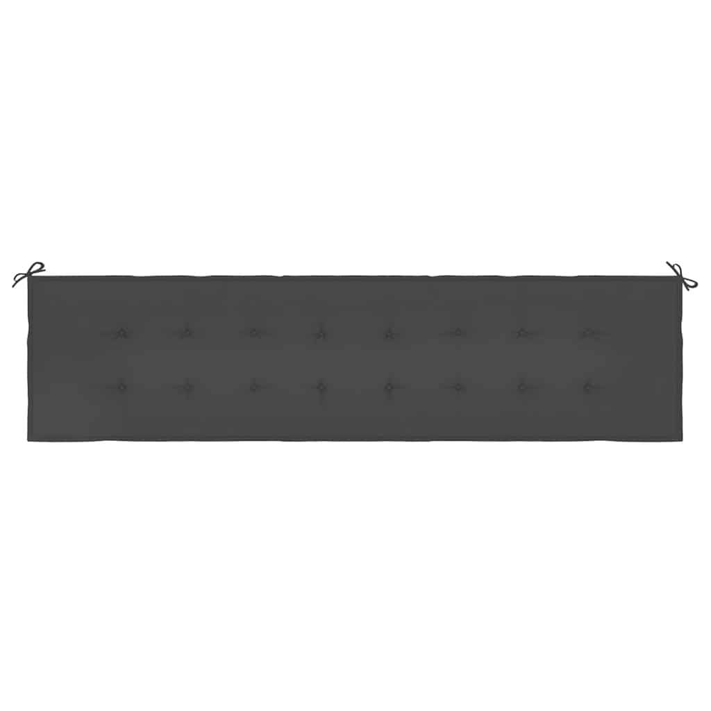 vidaXL Gartenbank-Auflage Schwarz 200x50x4 cm Oxford-Gewebe