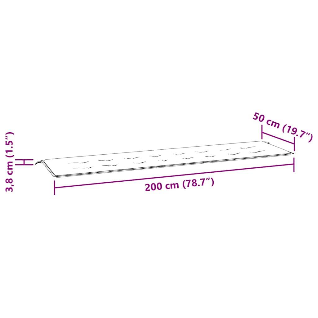 vidaXL Gartenbank-Auflage Blau&Weiß Gestreift 200x50x4 Stoff
