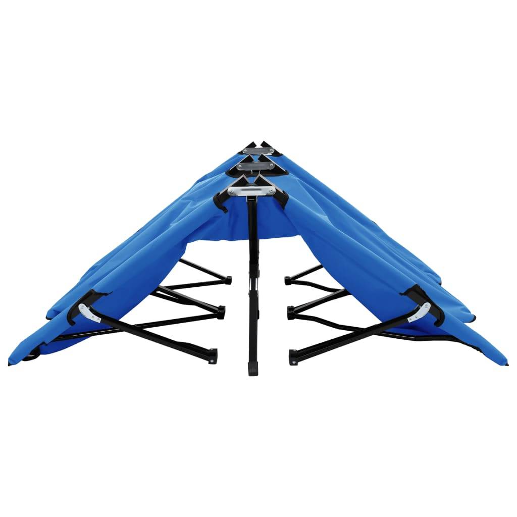 vidaXL Doppelliege Klappbar Blau Stahl