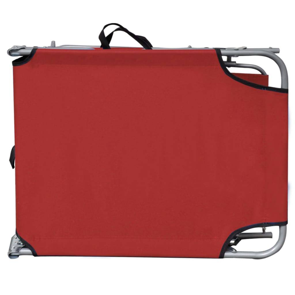 vidaXL Klappliege mit Sonnendach Rot Aluminium