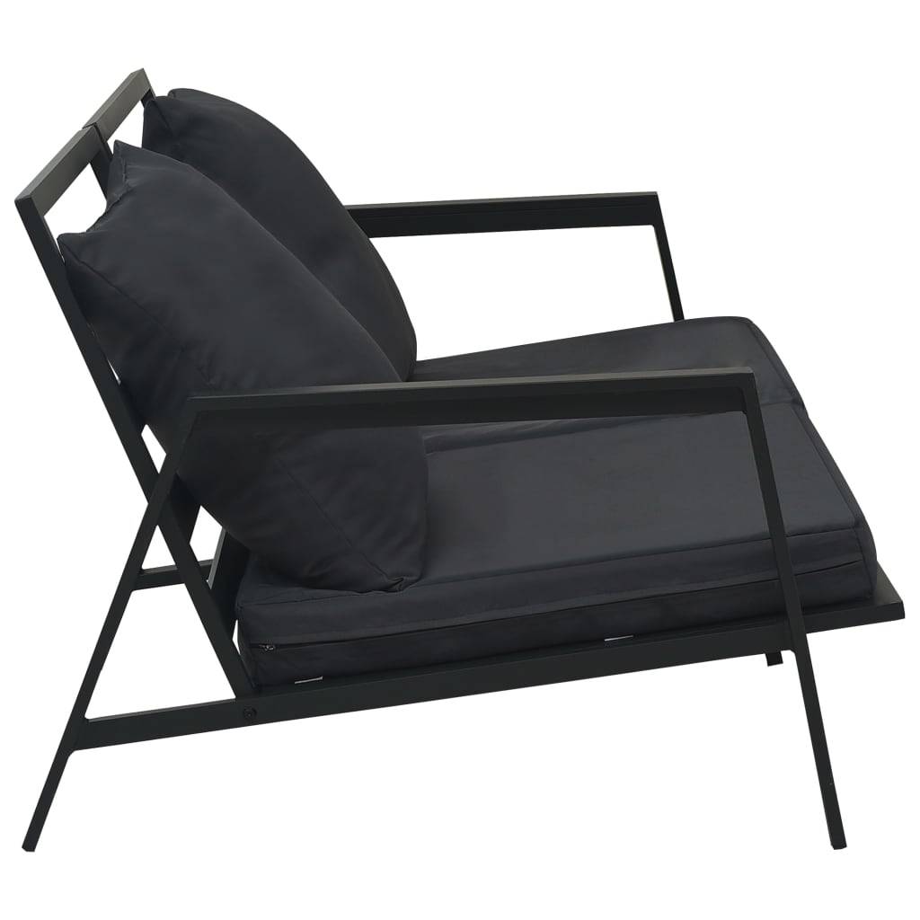 vidaXL 4-tlg. Outdoor-Lounge-Set mit Kissen Aluminium Dunkelgrau