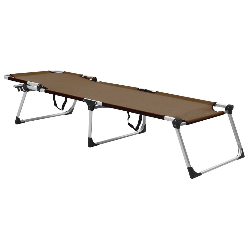 vidaXL Senioren-Sonnenliege Extra Hoch Klappbar Braun Aluminium