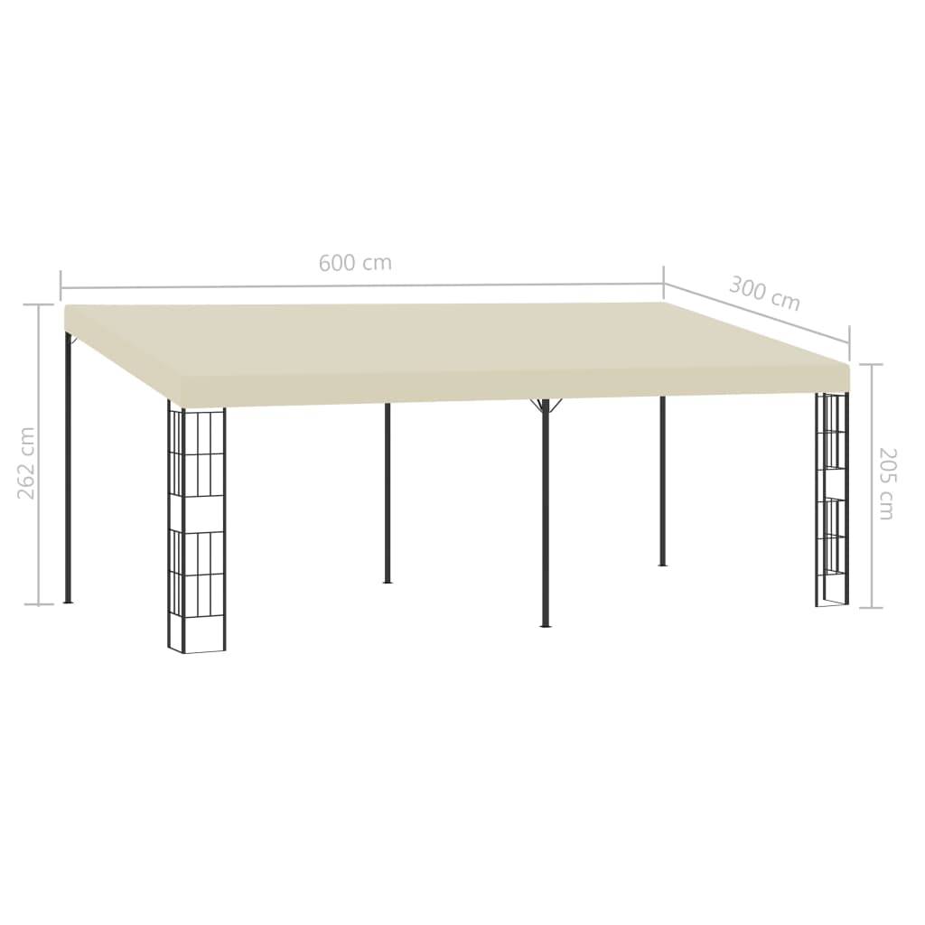 vidaXL Wand-Pavillon 3x6 m Creme Stoff