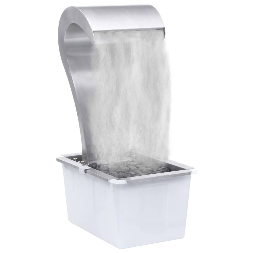 vidaXL Garten-Wasserfall Silbern 52,4x34,2x82 cm Edelstahl