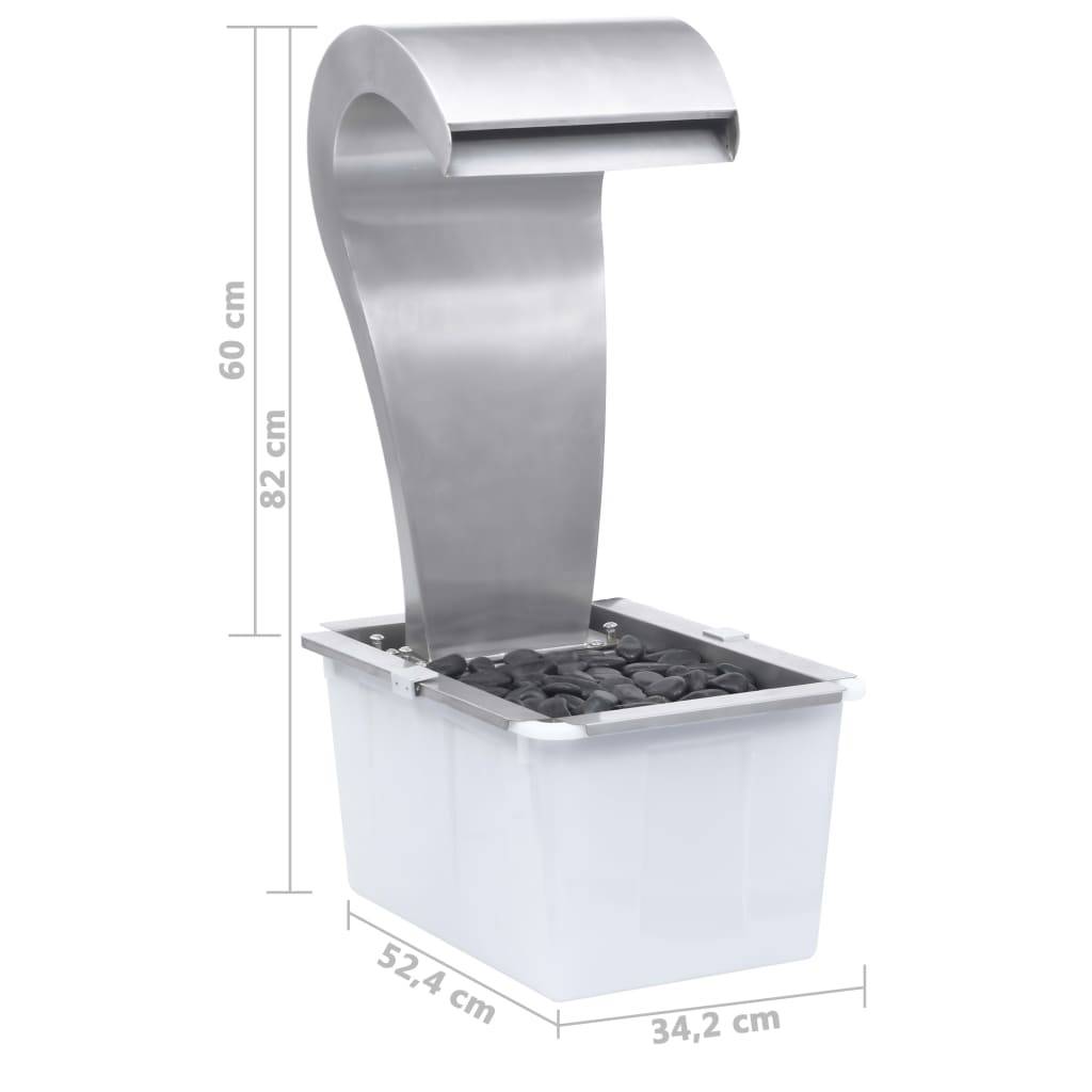 vidaXL Garten-Wasserfall Silbern 52,4x34,2x82 cm Edelstahl