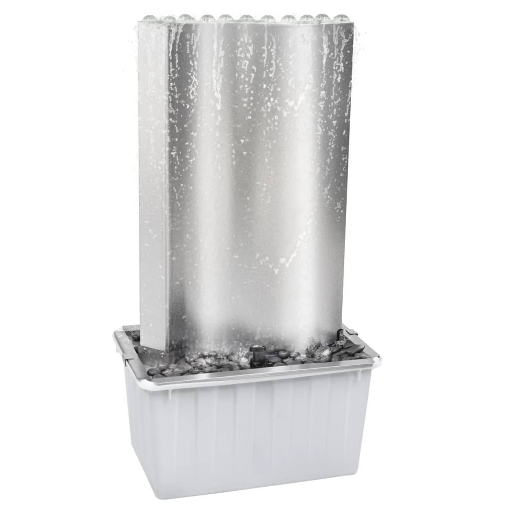 vidaXL Gartenbrunnen Silbern 60,2x37x122,1 cm Edelstahl