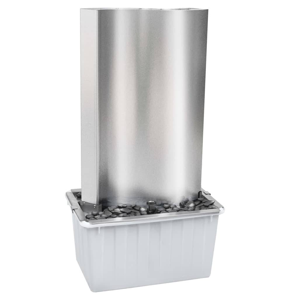 vidaXL Gartenbrunnen Silbern 60,2x37x122,1 cm Edelstahl