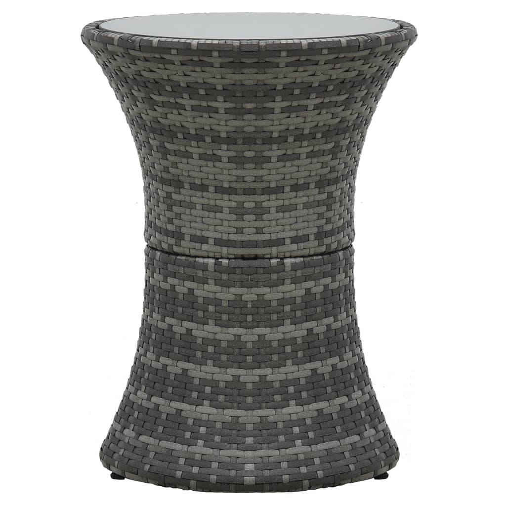 vidaXL 3-tlg. Bistro-Set mit Auflagen Poly Rattan Grau