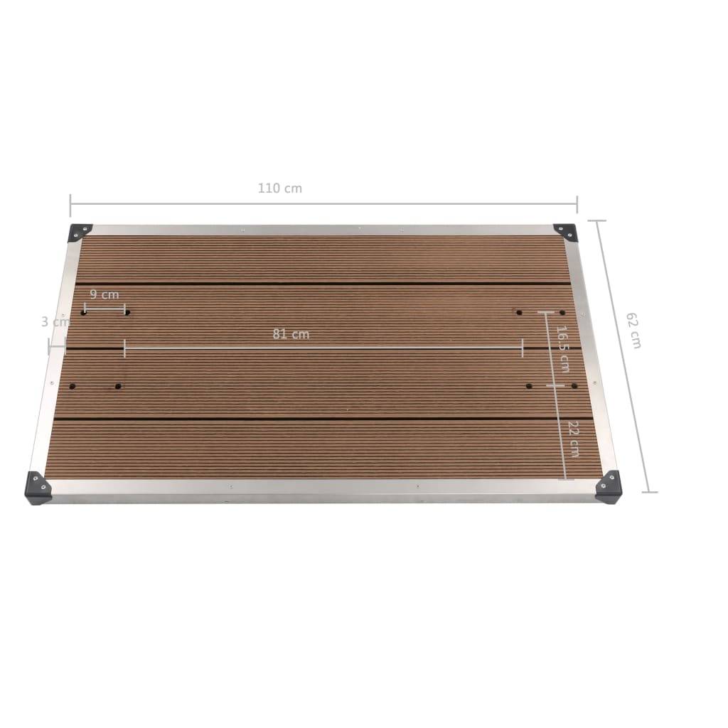 vidaXL Garten-Duschwanne WPC Edelstahl 110 x 62 cm Braun