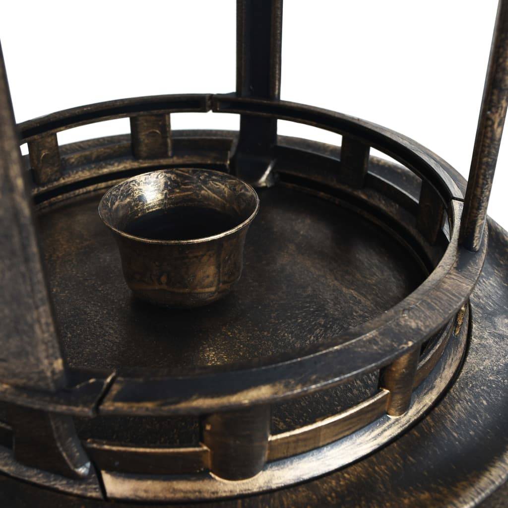 vidaXL Deko Vogelbad mit Solarbetriebenen LED-Leuchten Kunststoff