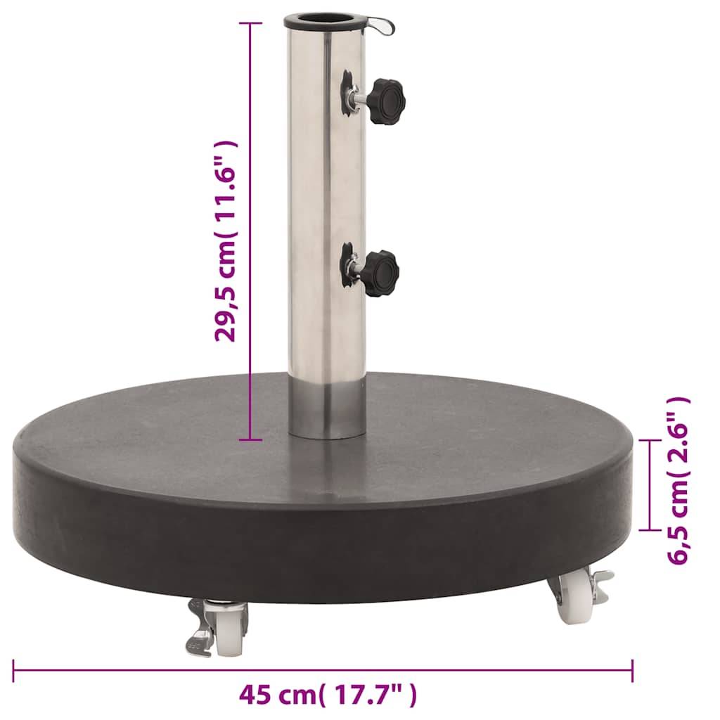 vidaXL Sonnenschirmständer Granit 30 kg Rund Schwarz