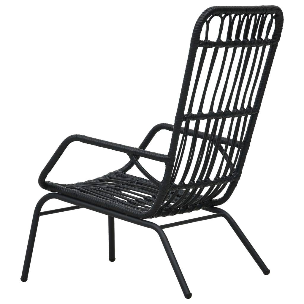 vidaXL Gartenstuhl Poly Rattan Schwarz