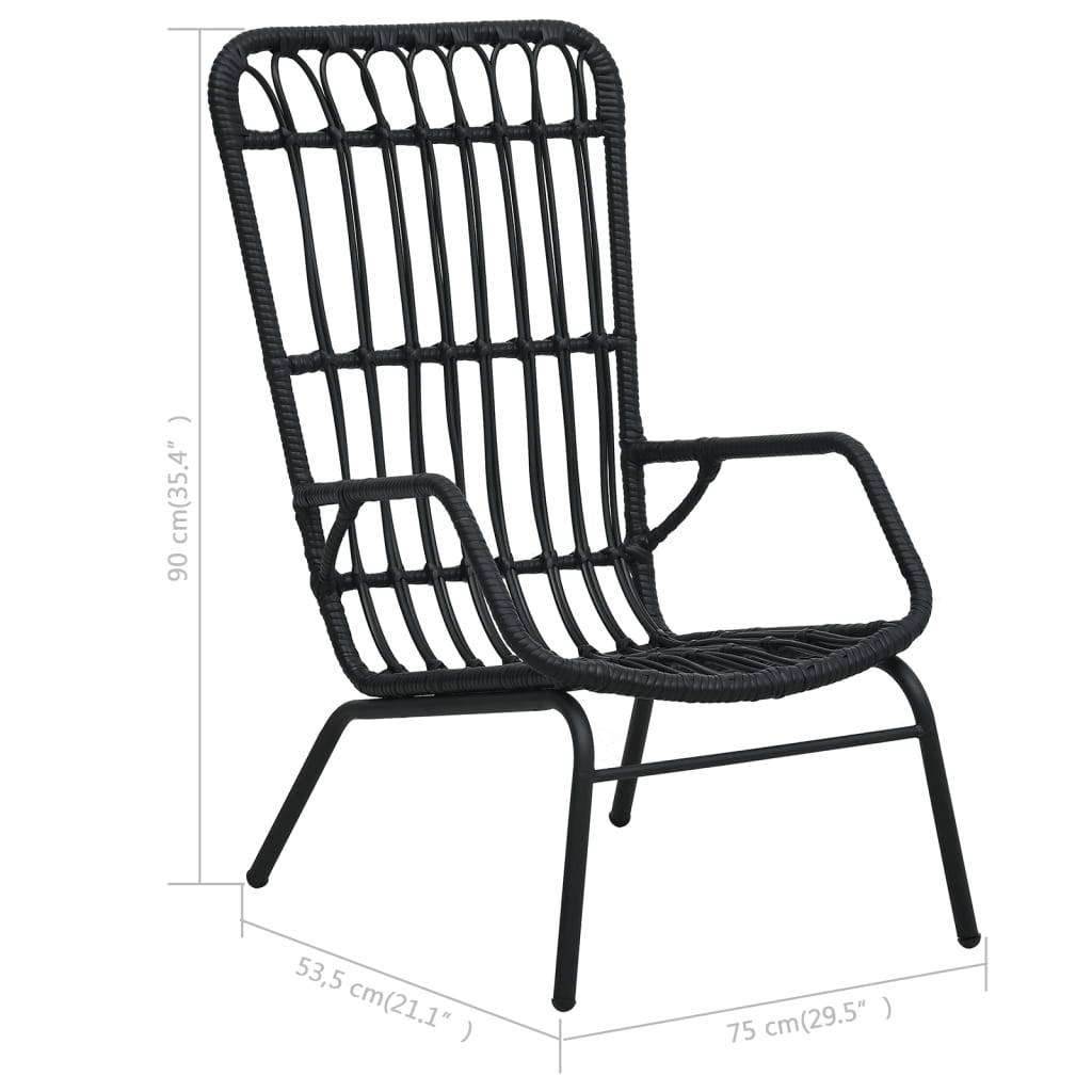 vidaXL Gartenstuhl Poly Rattan Schwarz
