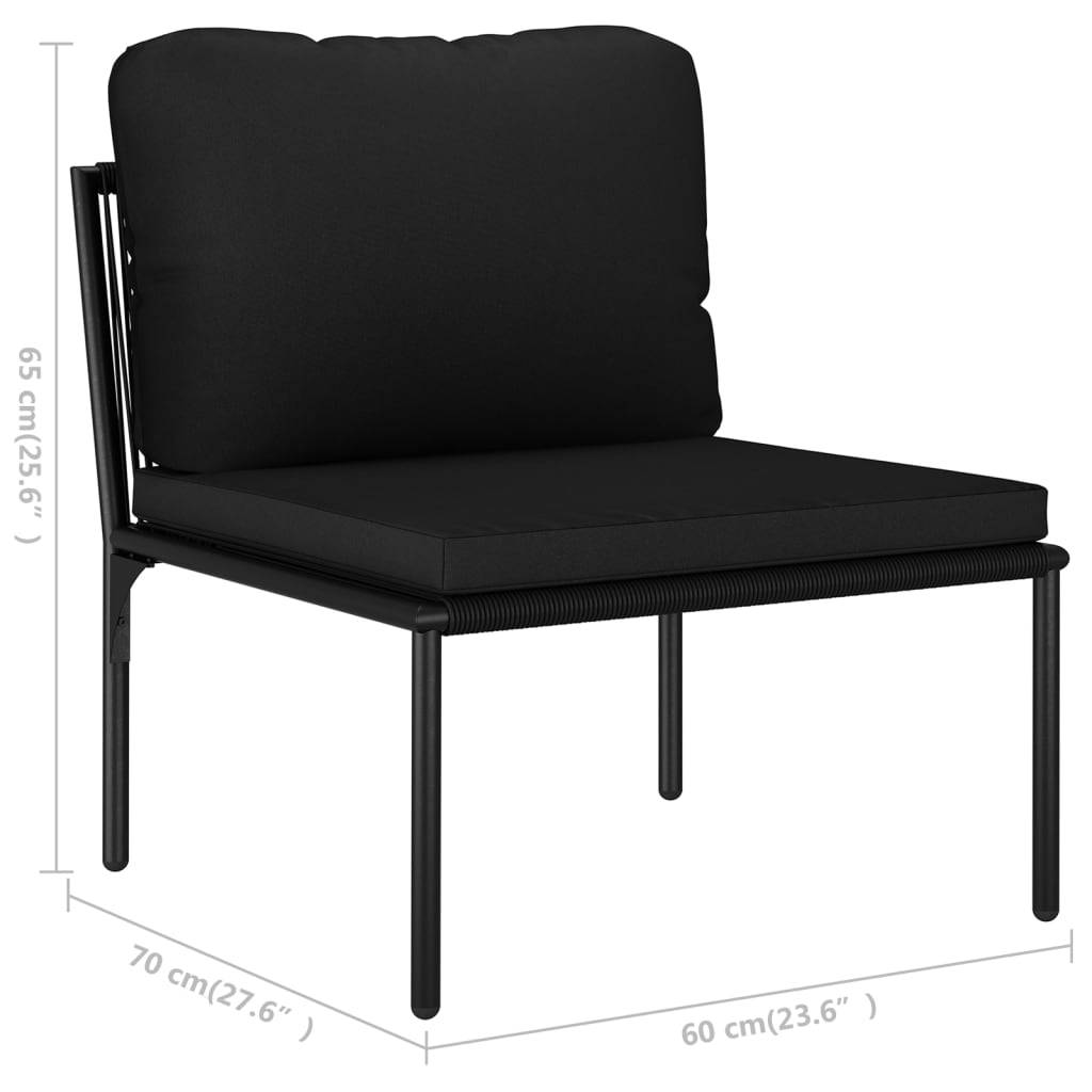 vidaXL 6-tlg. Garten-Lounge-Set mit Auflagen Schwarz PVC
