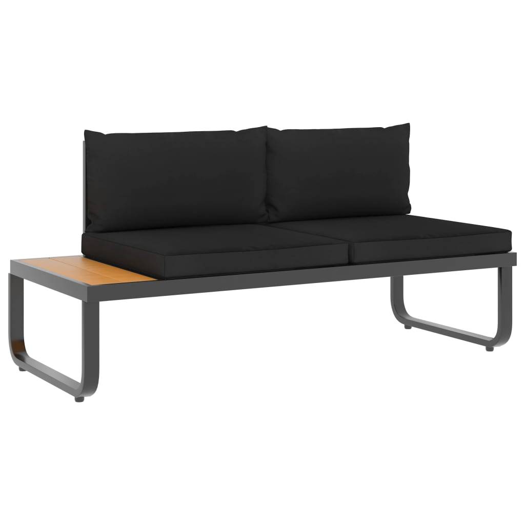 vidaXL 5-tlg. Garten-Ecksofa-Set mit Auflagen Aluminium und WPC