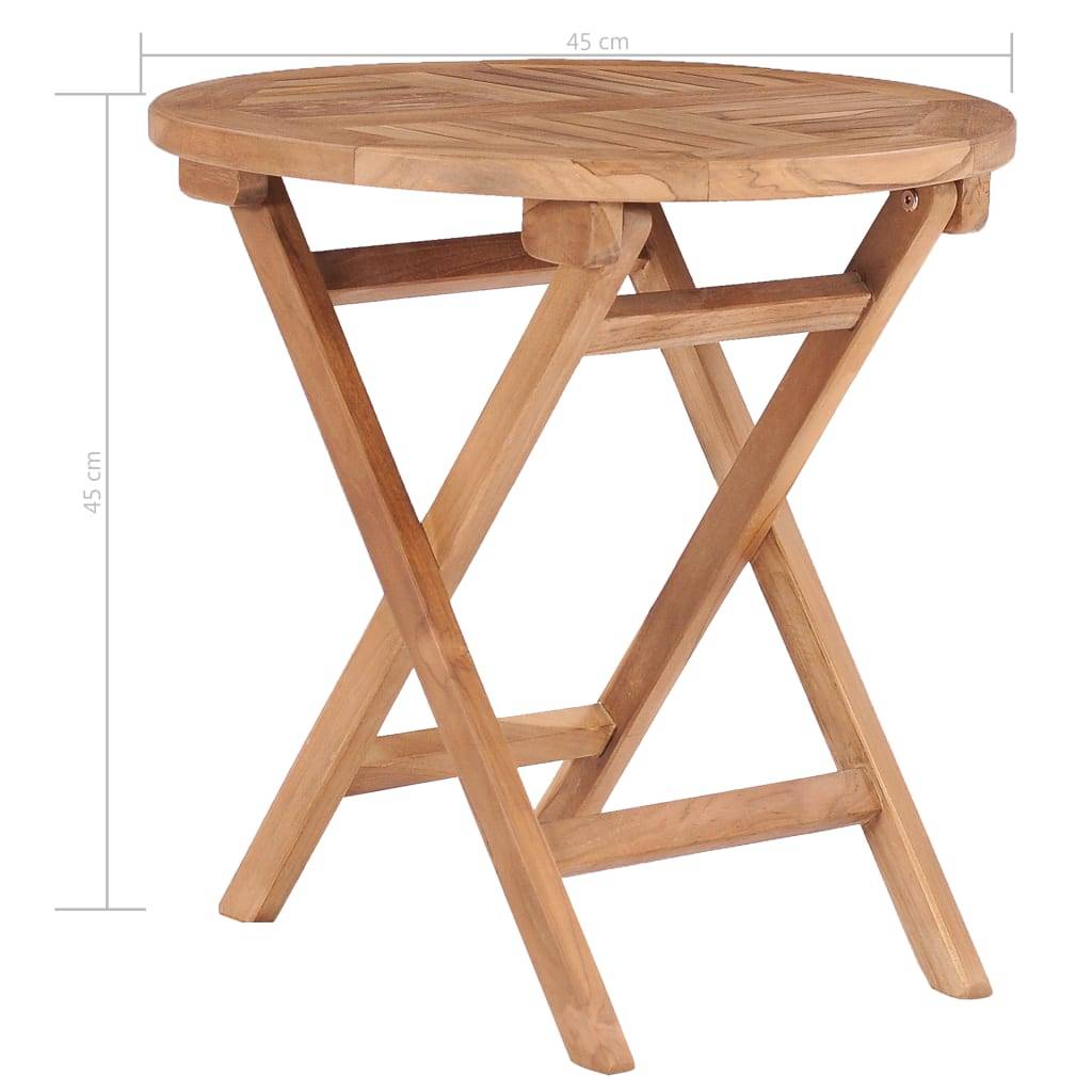 vidaXL Gartentisch Klappbar 45 cm Massivholz Teak