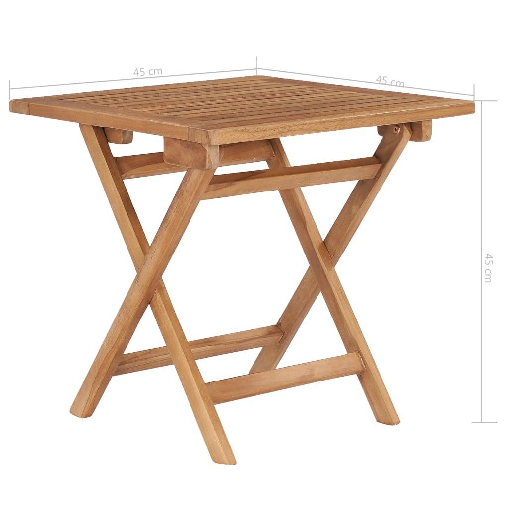 vidaXL Gartentisch Klappbar 45x45x45 cm Massivholz Teak