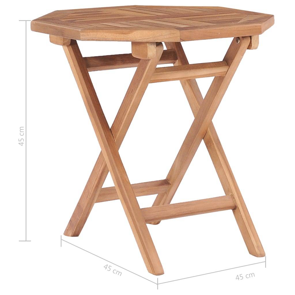 vidaXL Gartentisch Klappbar 45x45x45 cm Massivholz Teak