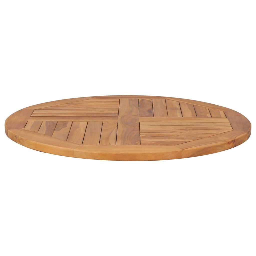 vidaXL Tischplatte Massivholz Teak Rund 2,5 cm 80 cm