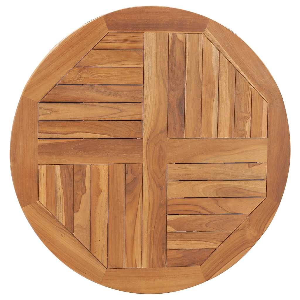 vidaXL Tischplatte Massivholz Teak Rund 2,5 cm 80 cm