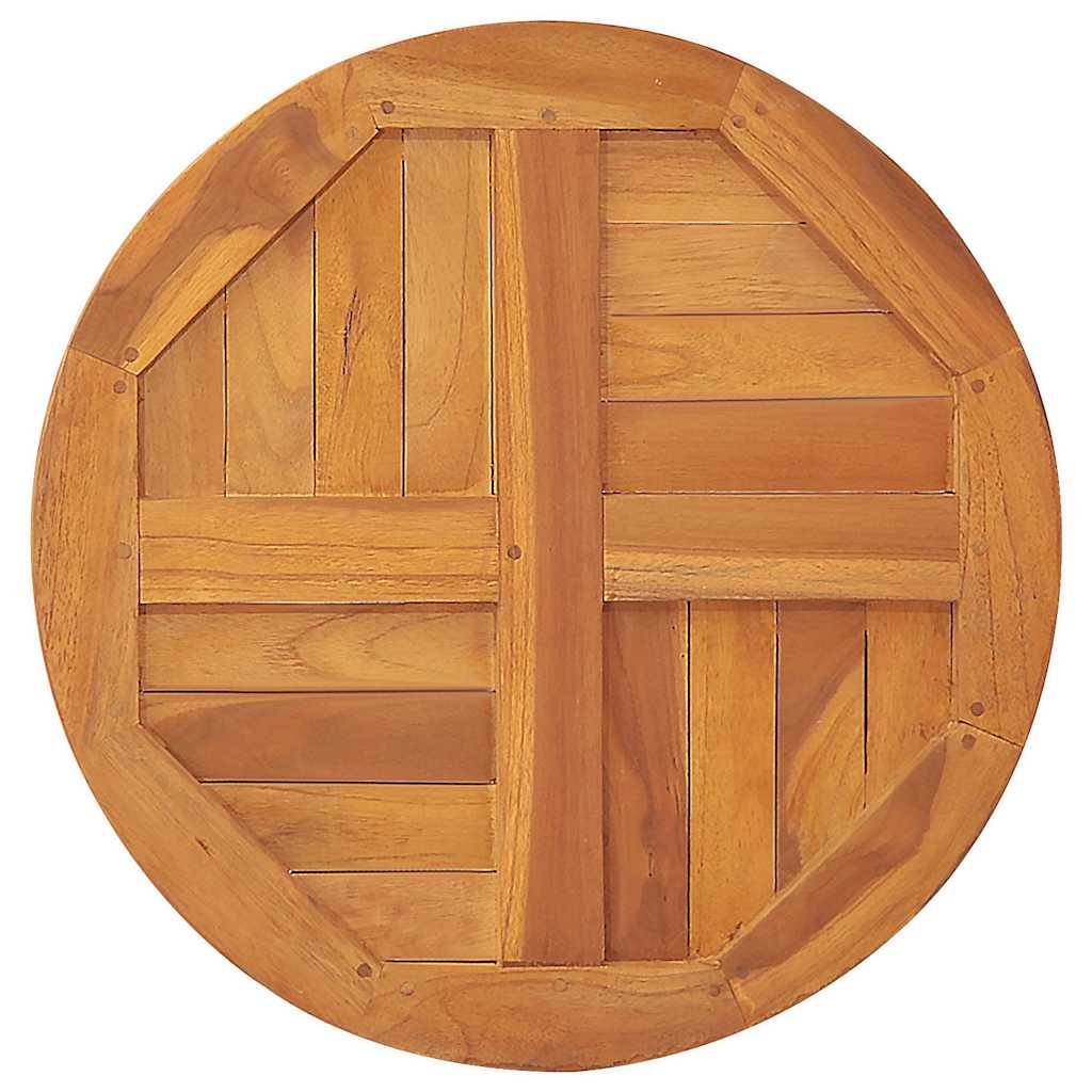 vidaXL Tischplatte Massivholz Teak Rund 2,5 cm 80 cm