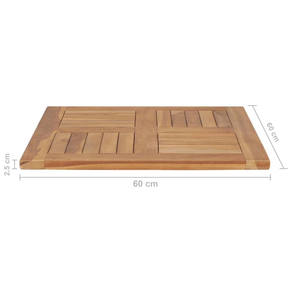vidaXL Tischplatte Massivholz Teak 60×60×2,5 cm