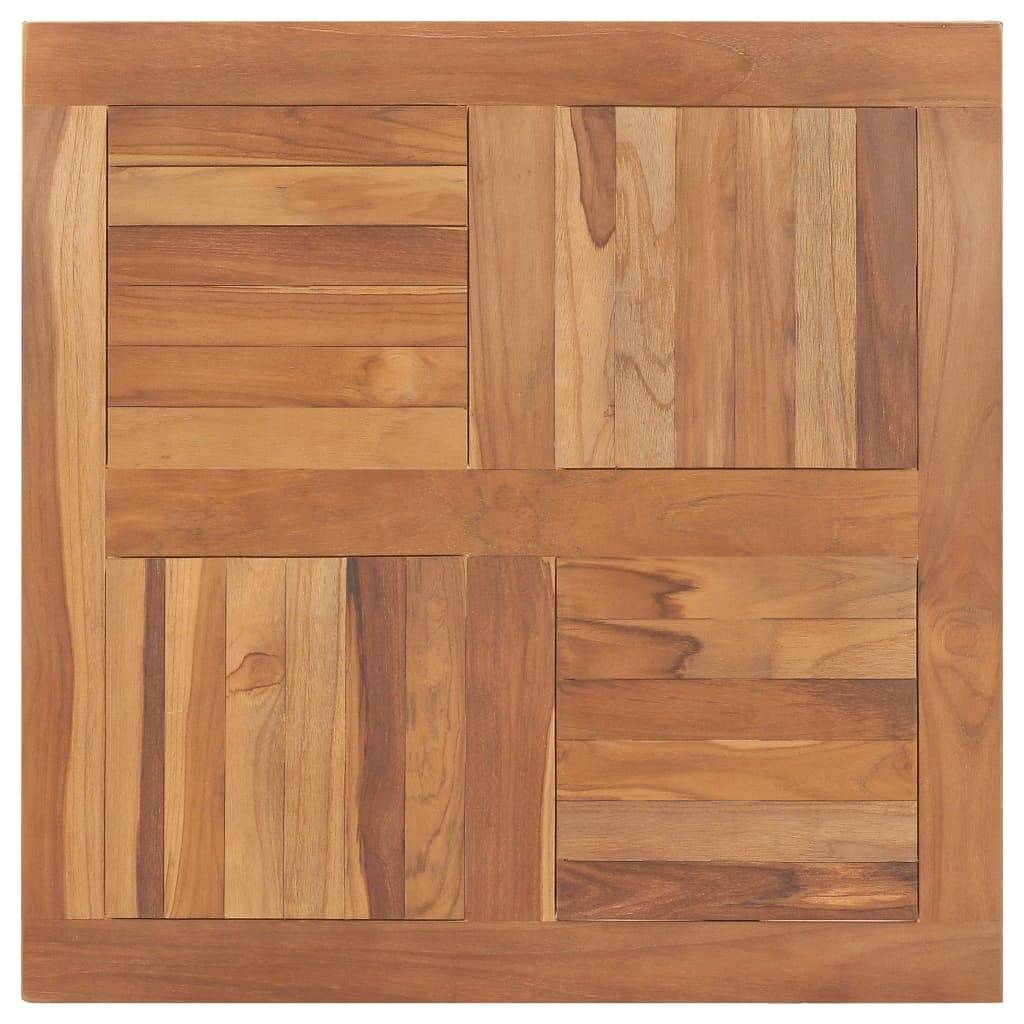 vidaXL Tischplatte Massivholz Teak Quadratisch 80×80×2,5 cm