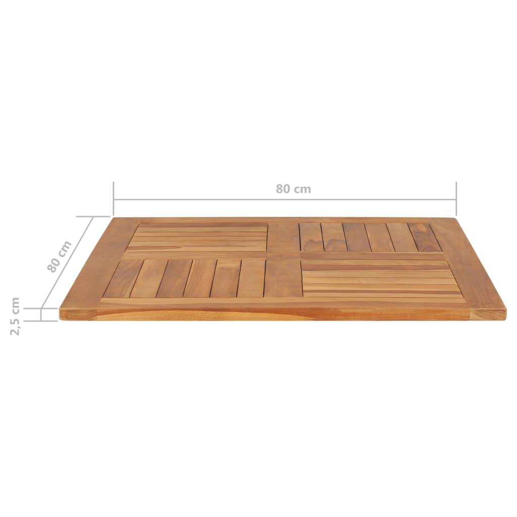 vidaXL Tischplatte Massivholz Teak Quadratisch 80×80×2,5 cm