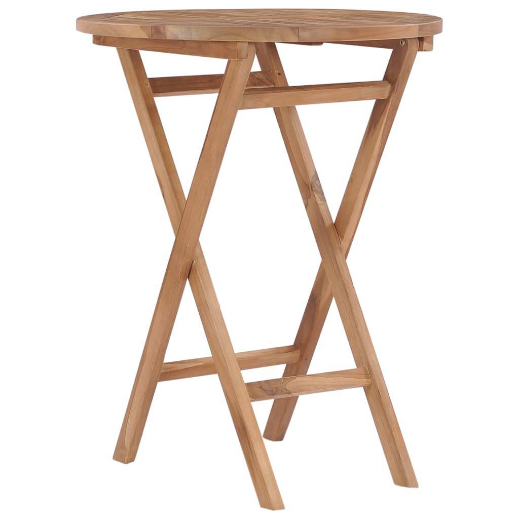vidaXL Gartentisch Klappbar 60 cm Massivholz Teak