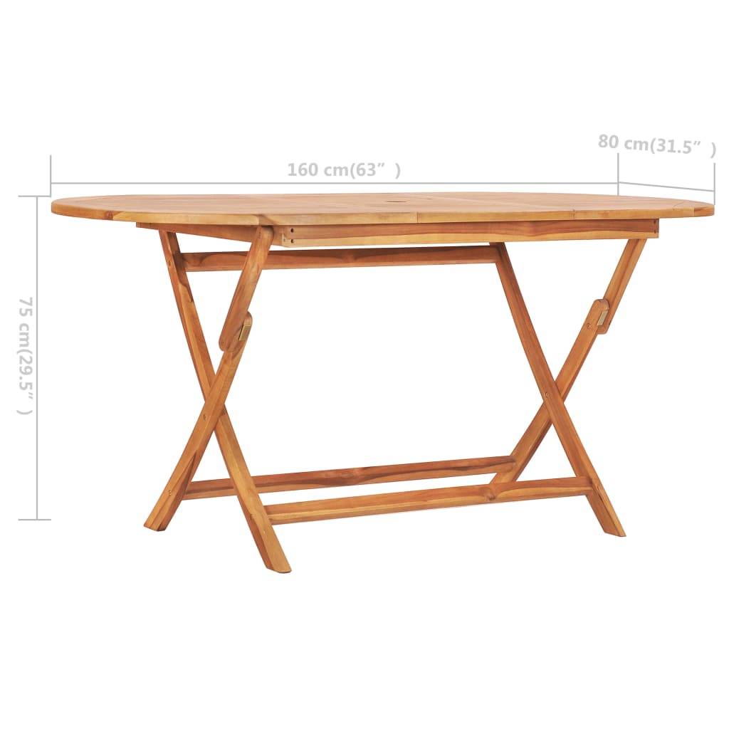 vidaXL Gartentisch Klappbar 160×80×75 cm Massivholz Teak