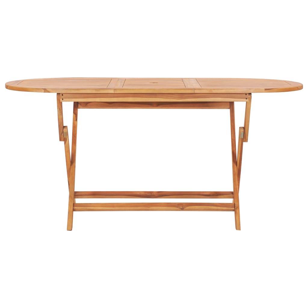 vidaXL Gartentisch Klappbar 160×80×75 cm Massivholz Teak