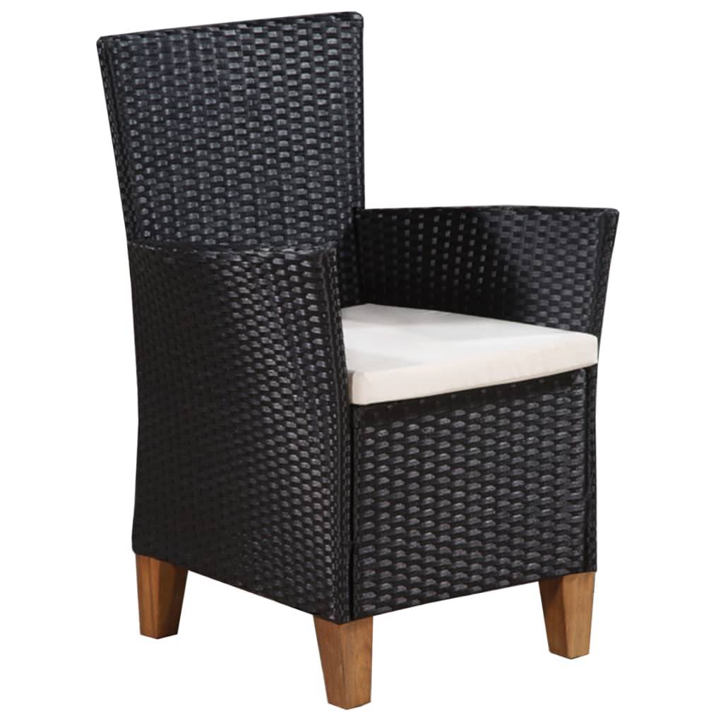 vidaXL 5-tlg. Garten-Essgruppe Poly Rattan Schwarz und Braun