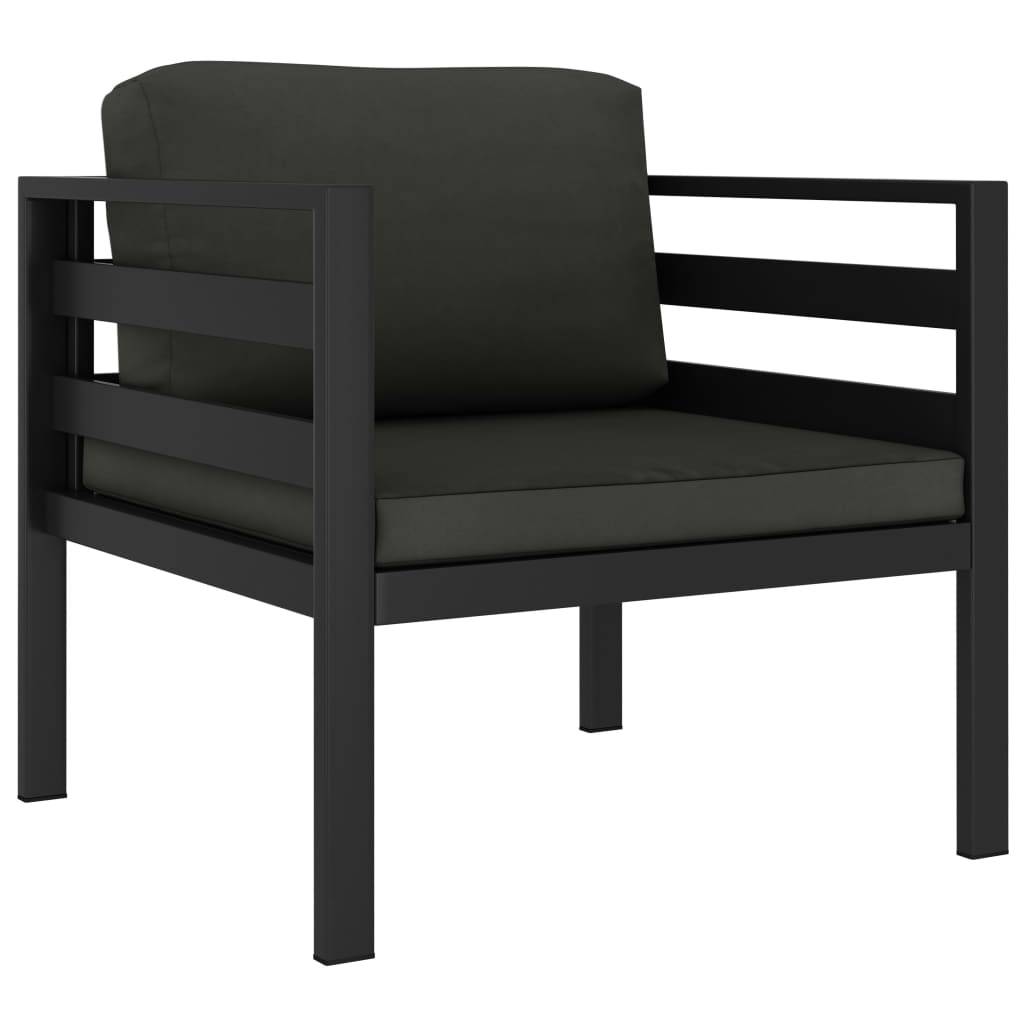 vidaXL Einzelsofas 2 Stk. mit Kissen Aluminium Anthrazit